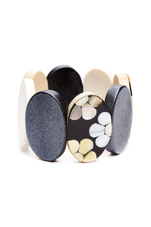 Браслет женский Selena 40071670 черный/белый/бежевый