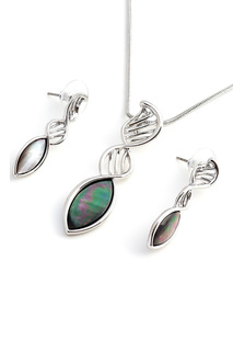 Комплект женский (колье, серьги) Selena 10109682 зеленый