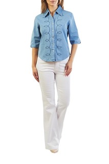 Блуза женская LAFEI-NIER T48623T-J голубая L