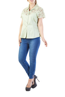 Блуза женская LAFEI-NIER G34626R-J зеленая 3XL