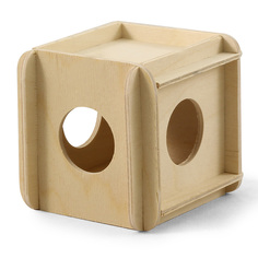 Игрушка-кубик деревянный для грызунов Gamma, в ассортименте, 10х10х10 см