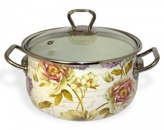 Кастрюля эмалированная Interos Франция 5,1л со стекл. кр. Интерос