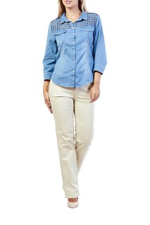 Рубашка женская LAFEI-NIER G331506-F голубая 2XL