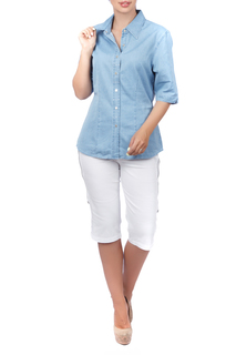 Рубашка женская LAFEI-NIER H72155T-J голубая L