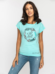 Футболка женская Dairos GD11035587 бирюзовая XL