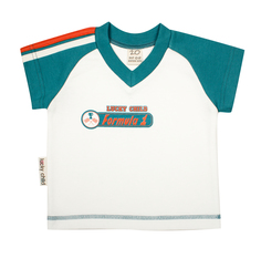 Футболка Формула-1 Lucky child 21-262, белая, р. 80-86