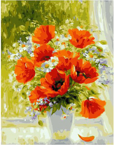Картина по номерам Paintboy PKC 43010 Букет на окне 30*40 Эксклюзив