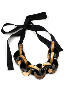 Колье женское Selena 10094831 коричневое/черное