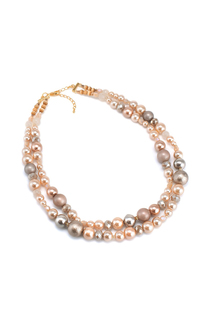 Колье женское Selena 10121631 бежевое/коричневое/золотистое