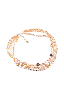 Колье женское Selena 10119261 коричневое/бежевое/золотистое