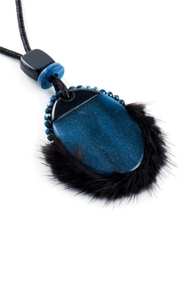 Колье женское Selena 10117401 синее/черное