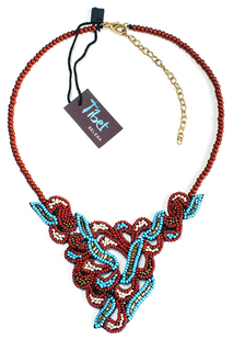 Колье женское Selena 10106801 красное/голубое