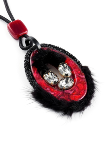 Колье женское Selena 10117381 красное/черное