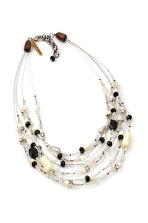 Колье женское Selena 10092661 серое/коричневое