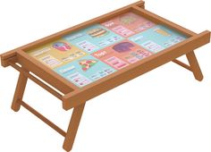 Столик для завтрака "Fast food" 60x33,5 см массив дерева, натуральный Дубравия KD-034-153