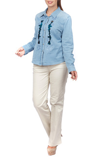 Рубашка женская LAFEI-NIER T462197-1F голубая 3XL