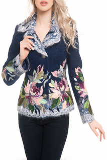 Жакет женский Yukostyle 909 синий 44 RU