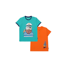 Футболка, 2 шт детская Kogankids, цв. зеленый, р-р 134
