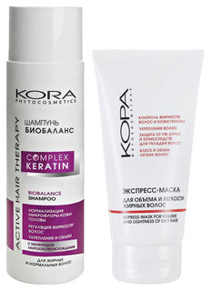 Набор средств для волос KORA Complex Keratin Биобаланс 250 мл +150 мл КОРА