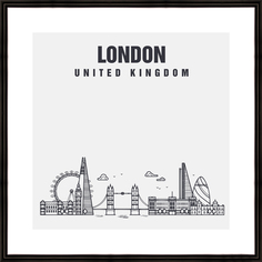 Картина в багете 40х40 см "London" Ekoramka BE-103-448