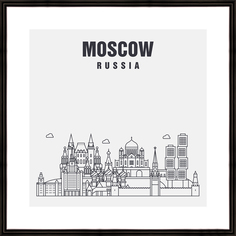 Картина в багете 40х40 см "Moscow" Ekoramka BE-103-442