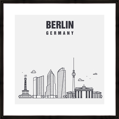 Картина в багете 40х40 см "Berlin" Ekoramka BE-103-454