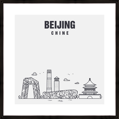 Картина в багете 40х40 см "Beijing" Ekoramka BE-103-455