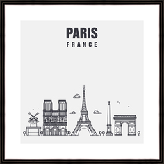Картина в багете 40х40 см "Paris" Ekoramka BE-103-452