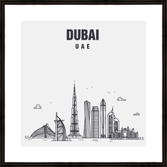 Картина в багете 40х40 см "Dubai" Ekoramka BE-103-457