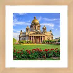 Картина в багете 40х40 см "Исаакиевский собор" Ekoramka BE-103-218