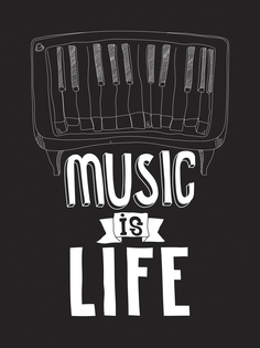 Картина на холсте 30x40 Music is Life Ekoramka HE-101-210
