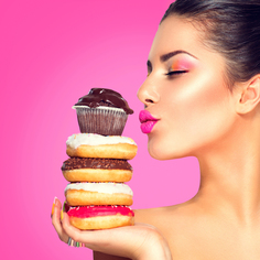 Картина на холсте 40x40 см "Девушка со сладостями" Ekoramka HE-101-939