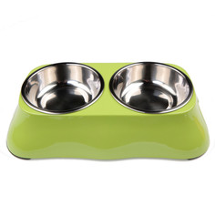 Миска для домашних животных Bobo, двойная, зеленая, 150+150 мл Bo&Bo