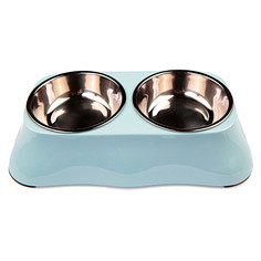 Миска для домашних животных Bobo, двойная, голубая, 150+150 мл Bo&Bo