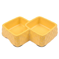 Миска для домашних животных Bobo, двойная, 29.9x18.9x5.5см, 360+430 мл, желтый Bo&Bo