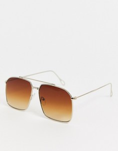 Солнцезащитные очки в стиле 70-х с коричневыми стеклами ASOS DESIGN-Красный