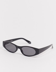 Черные солнцезащитные очки с затемненными овальными стеклами ASOS DESIGN-Черный