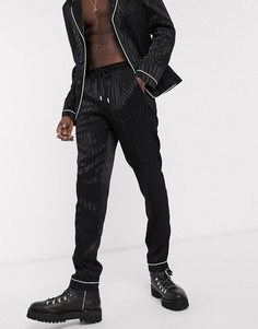 Черные пижамные брюки скинни от комплекта ASOS DESIGN-Черный