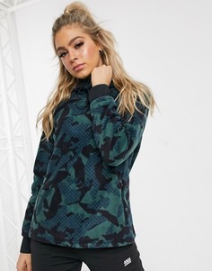 Флисовый топ на молнии с камуфляжным принтом ASOS 4505-Мульти
