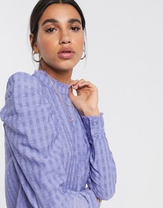 Фактурная блузка с пышными рукавами Vero Moda-Синий