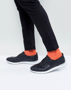 Черные кожаные броги ASOS-Черный