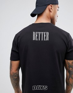 Свободная футболка с принтом "better days" ASOS DESIGN-Черный