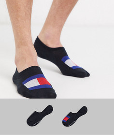 Набор из 2 пар черных невидимых носков с логотипом-флагом Tommy Hilfiger-Черный