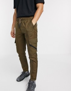 Узкие брюки с контрастной отделкой ASOS DESIGN-Зеленый