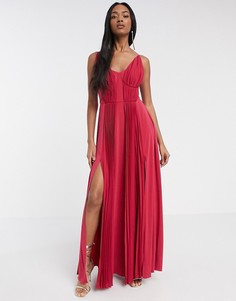Платье макси с чашечками и шифоновой отделкой ASOS DESIGN-Мульти