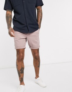 Розовые шорты чиносы скинни ASOS DESIGN-Розовый