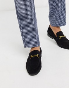 Черные замшевые лоферы с отделкой Burton Menswear-Черный