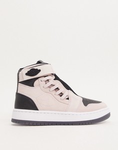 Розовые кроссовки с черными вставками Nike Air Jordan 1 Nova-Розовый