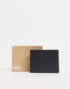 Коричневый кожаный кошелек с контрастной подкладкой ASOS DESIGN