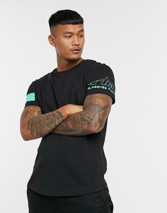 Черная свободная футболка с принтом Jack & Jones Core-Черный